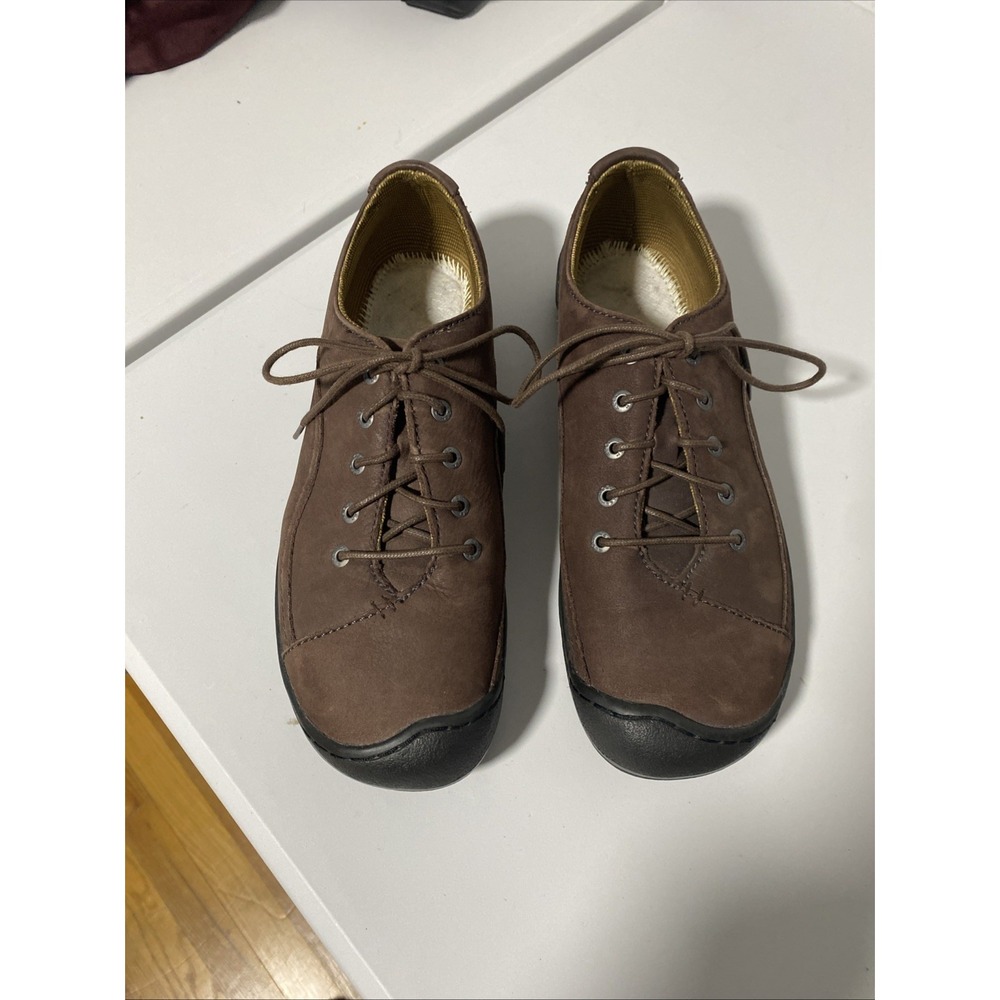 KEEN Women's Sterling City Nubuck Leather Brown Lace-Up Size 9.5 *No Insoles*